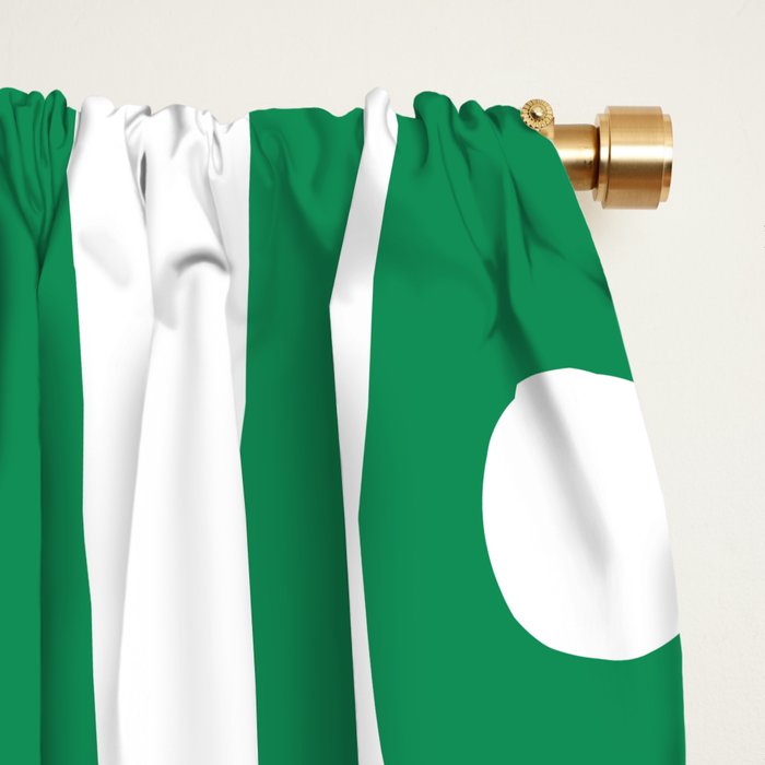 Mid Century Modern Piquet Abstract Multi Pattern in Kelly Green and White Window Curtain Gallery Image 2