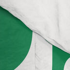 Mid Century Modern Piquet Abstract Multi Pattern in Kelly Green and White Comforter Gallery Image 4