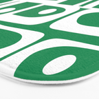 Mid Century Modern Piquet Abstract Multi Pattern in Kelly Green and White Bath Mat Gallery Image 3