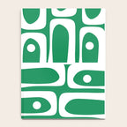 Mid Century Modern Piquet Abstract Multi Pattern in Kelly Green and White Notebook Gallery Image 4