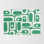 Mid Century Modern Piquet Abstract Multi Pattern in Kelly Green and White Rug Gallery Image 2