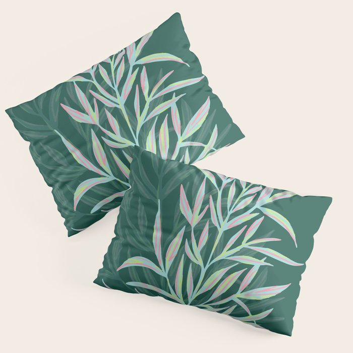 animal patterned Willow twig emerald Pillow Sham Gallery Image 3