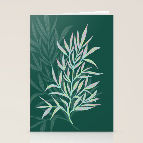 animal patterned Willow twig emerald Stationery Card Gallery Image 2