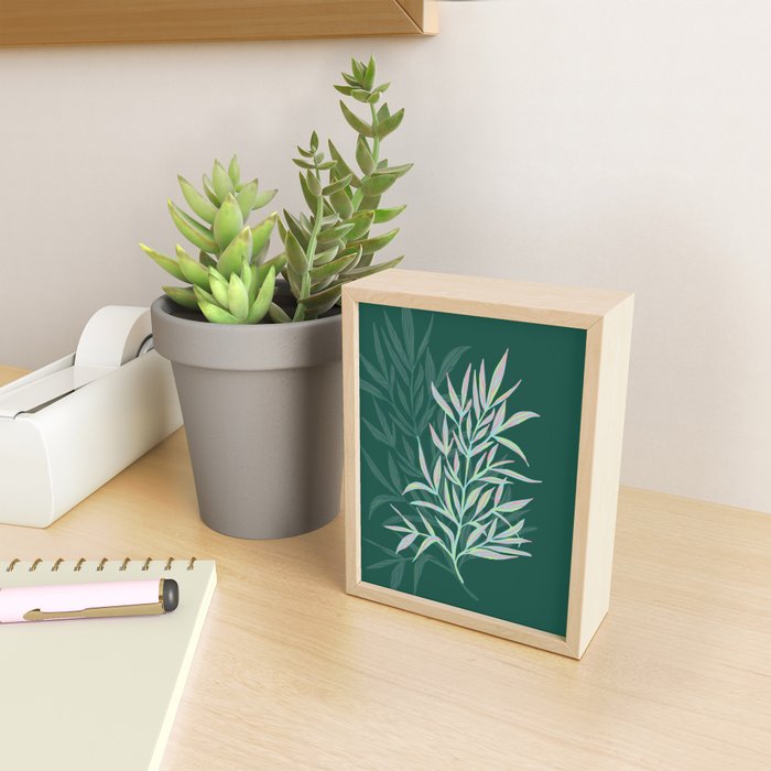 animal patterned Willow twig emerald Mini Art Print Gallery Image 2