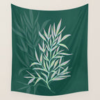 animal patterned Willow twig emerald Wall Tapestry Gallery Image 4