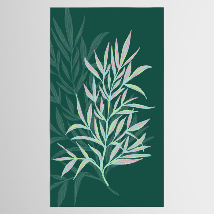 animal patterned Willow twig emerald Tablecloth Gallery Image 2