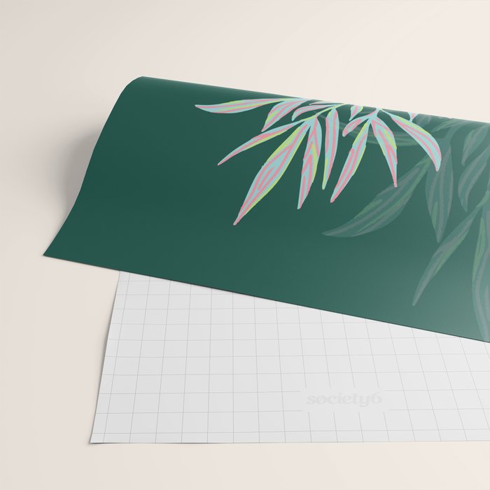 animal patterned Willow twig emerald Wrapping Paper Gallery Image 2