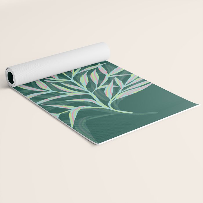 animal patterned Willow twig emerald Yoga Mat Gallery Image 2