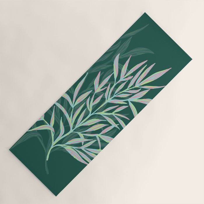 animal patterned Willow twig emerald Yoga Mat Gallery Image 1