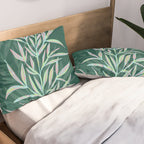 animal patterned Willow twig emerald Pillow Sham Gallery Image 2