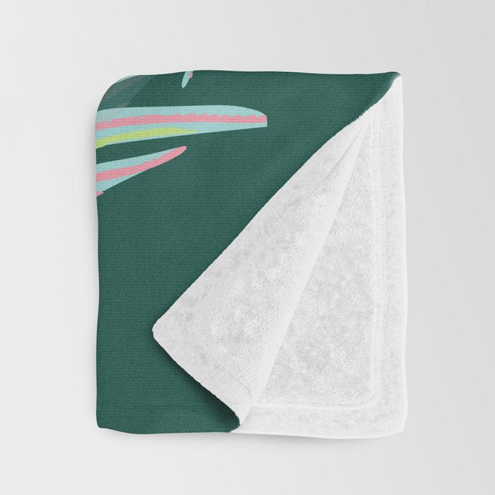 animal patterned Willow twig emerald Throw Blanket Gallery Image 3