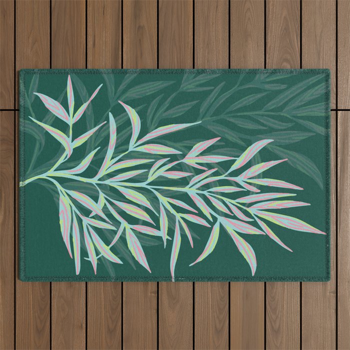 animal patterned Willow twig emerald Outdoor Rug Gallery Image 1