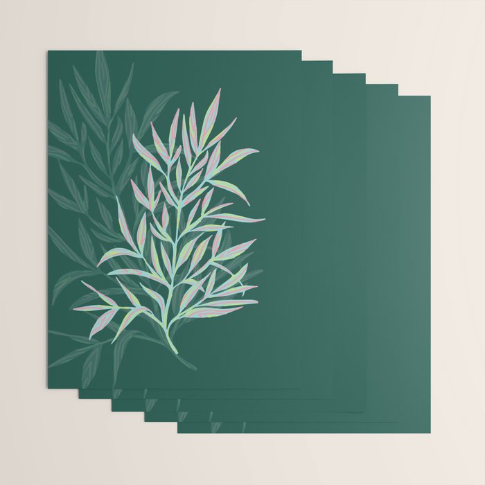 animal patterned Willow twig emerald Wrapping Paper Gallery Image 3