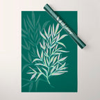 animal patterned Willow twig emerald Wrapping Paper Gallery Image 1