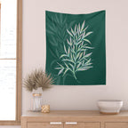 animal patterned Willow twig emerald Wall Tapestry Gallery Image 2