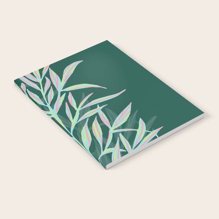 animal patterned Willow twig emerald Notebook Gallery Image 2