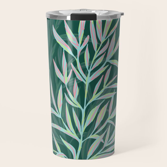 animal patterned Willow twig emerald Travel Mug Gallery Image 1