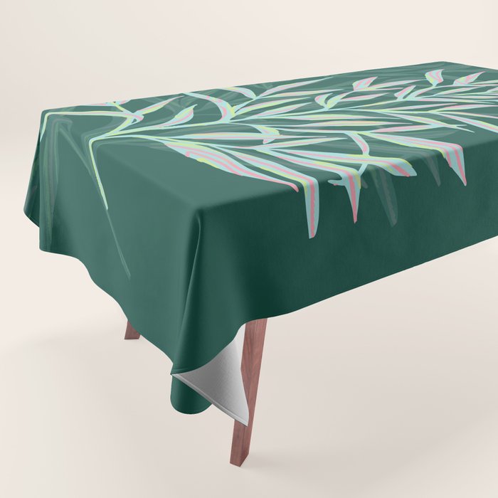 animal patterned Willow twig emerald Tablecloth Gallery Image 1