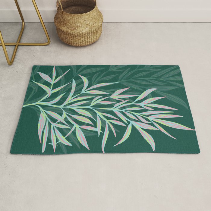 animal patterned Willow twig emerald Rug Gallery Image 1