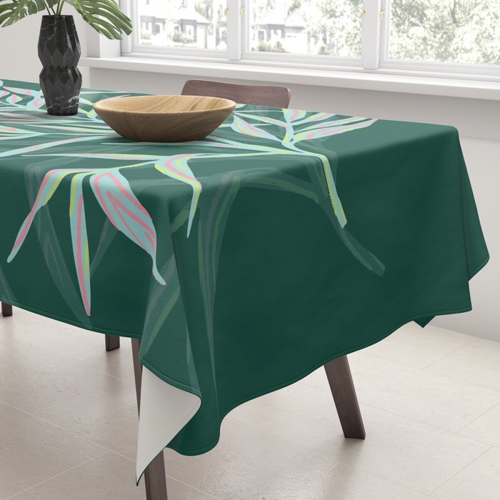 animal patterned Willow twig emerald Tablecloth Gallery Image 3