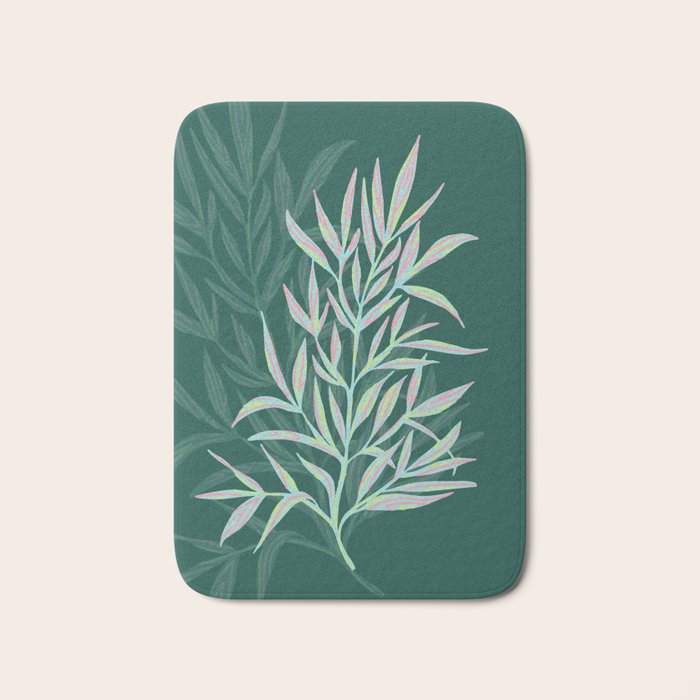 animal patterned Willow twig emerald Bath Mat Gallery Image 1