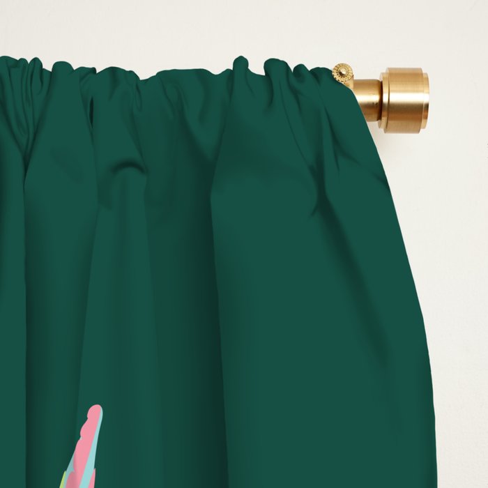 animal patterned Willow twig emerald Window Curtain Gallery Image 2