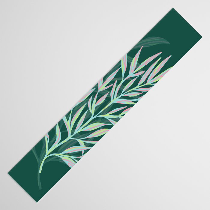 animal patterned Willow twig emerald Table Runner Gallery Image 3