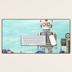 Robot in Town Desk Mat Gallery Image 1