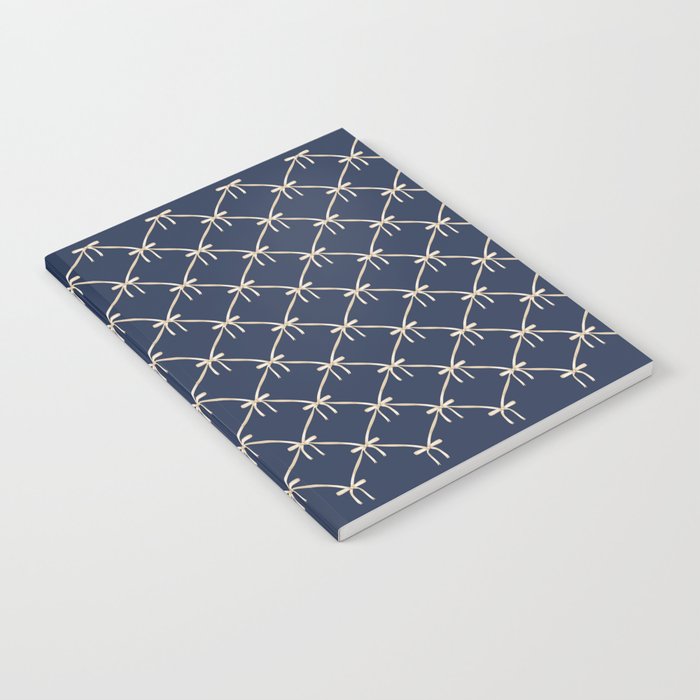 Bows & Ribbons Pattern XLII Dark Navy Blue Notebook Gallery Image 1