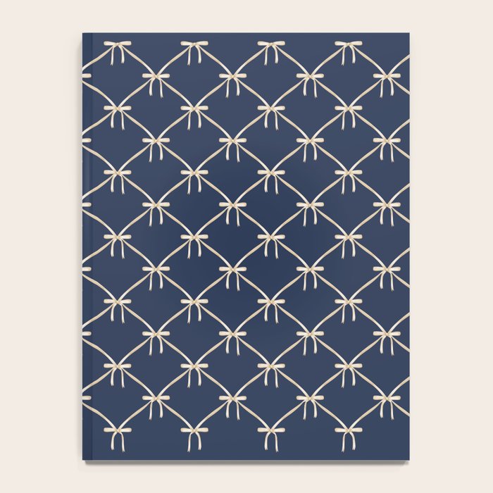 Bows & Ribbons Pattern XLII Dark Navy Blue Notebook Gallery Image 4