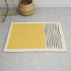 Yellow Sunset Mid Century Modern Minimalist Rothko Inspired Color Field With Lines Geometric Style Rug Gallery Image 1