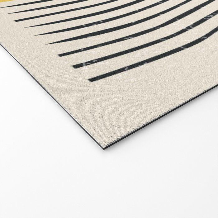 Yellow Sunset Mid Century Modern Minimalist Rothko Inspired Color Field With Lines Geometric Style Welcome Mat Gallery Image 2