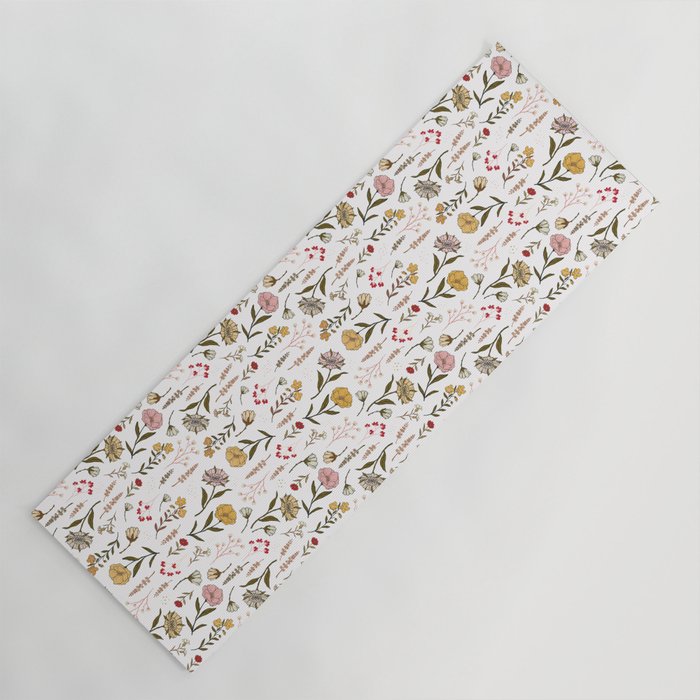 Spring Garden Flower Collection - White Yoga Mat Gallery Image 1
