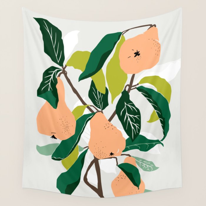 Orange Pears Wall Tapestry Gallery Image 1