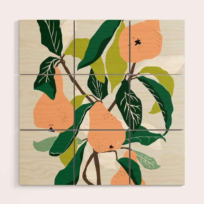 Orange Pears Wood Wall Art Gallery Image 1