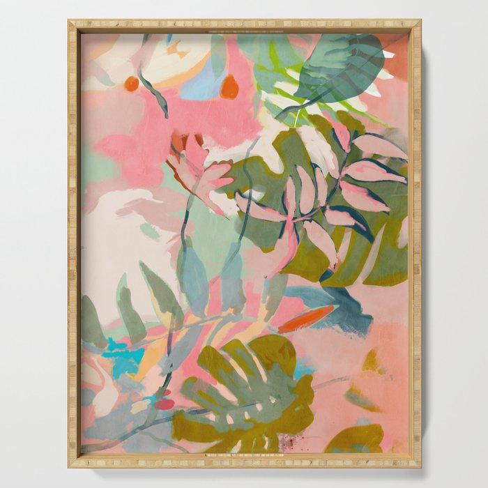 tropical home jungle abstract Serving Tray Gallery Image 1