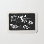 Plant Fossils Line Drawing Black Illustration Paper Collage Night Sky Minimalist Midcentury by Ejaaz Haniff  Bath Mat Gallery Image 1