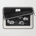 Plant Fossils Line Drawing Black Illustration Paper Collage Night Sky Minimalist Midcentury by Ejaaz Haniff  Laptop Sleeve Gallery Image 2