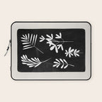 Plant Fossils Line Drawing Black Illustration Paper Collage Night Sky Minimalist Midcentury by Ejaaz Haniff  Laptop Sleeve Gallery Image 1