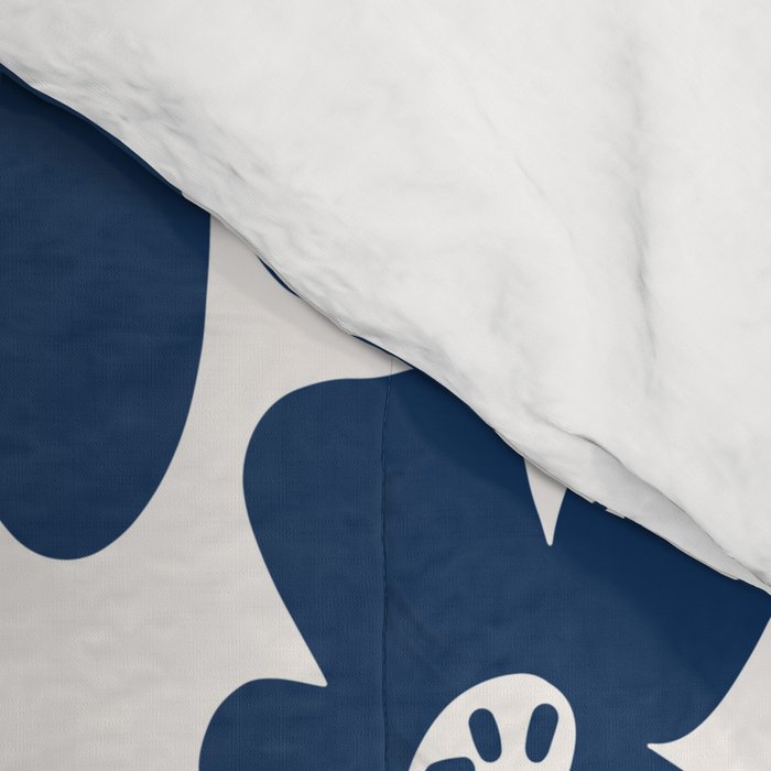 Retro Daisy - Blue Navy and white Comforter Gallery Image 4