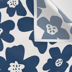 Retro Daisy - Blue Navy and white Wall Tapestry Gallery Image 3