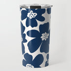 Retro Daisy - Blue Navy and white Travel Mug Gallery Image 1