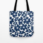 Retro Daisy - Blue Navy and white Tote Bag Gallery Image 1