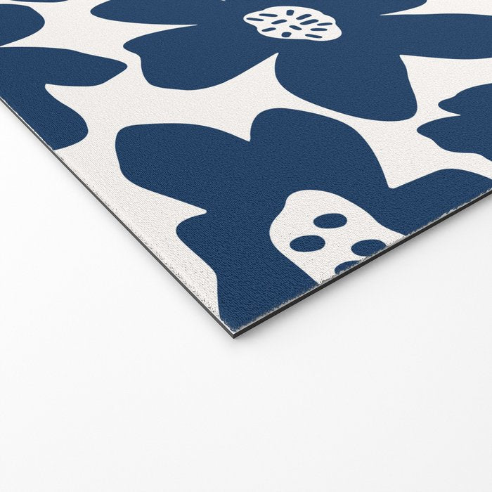 Retro Daisy - Blue Navy and white Welcome Mat Gallery Image 2