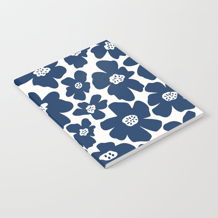 Retro Daisy - Blue Navy and white Notebook Gallery Image 2