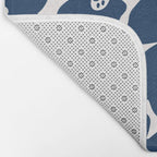 Retro Daisy - Blue Navy and white Bath Mat Gallery Image 2