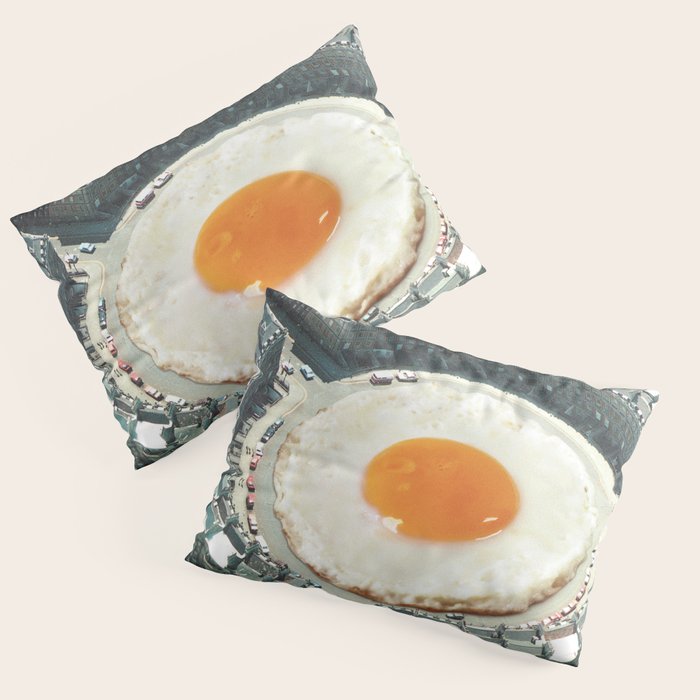 Take The 2nd Eggxit - Sunny Side Up Urban Fried Egg Pillow Sham Gallery Image 3