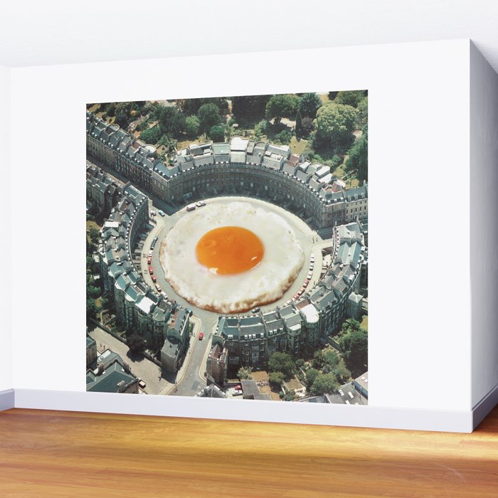 Take The 2nd Eggxit - Sunny Side Up Urban Fried Egg Wall Mural Gallery Image 2
