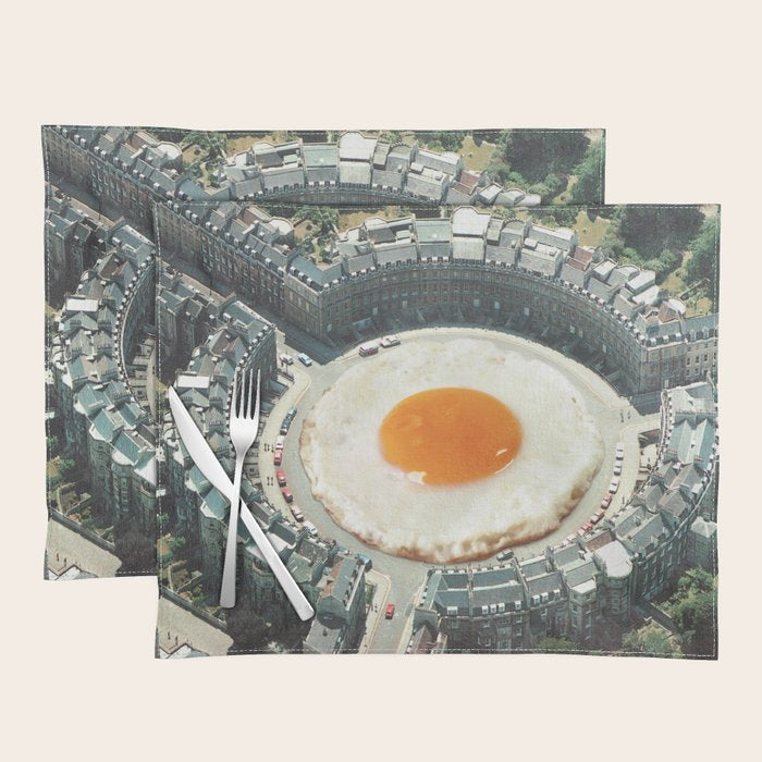 Take The 2nd Eggxit - Sunny Side Up Urban Fried Egg Placemat Gallery Image 1