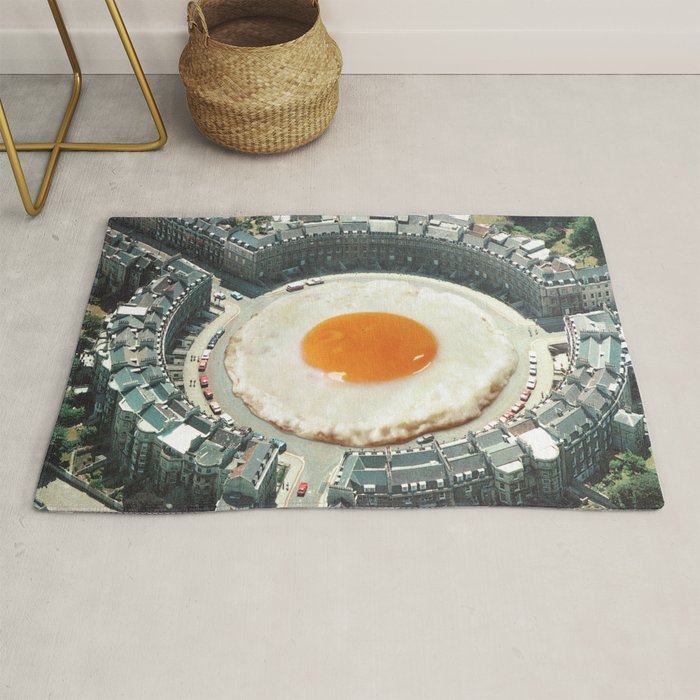 Take The 2nd Eggxit - Sunny Side Up Urban Fried Egg Rug Gallery Image 1